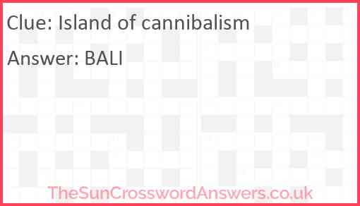 Island of cannibalism Answer