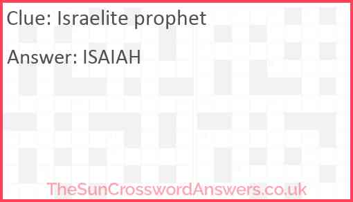 Israelite prophet Answer