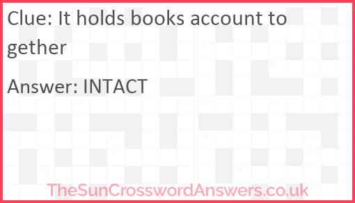 It holds books account together Answer