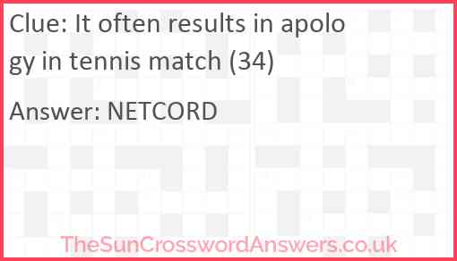 It often results in apology in tennis match (34) Answer