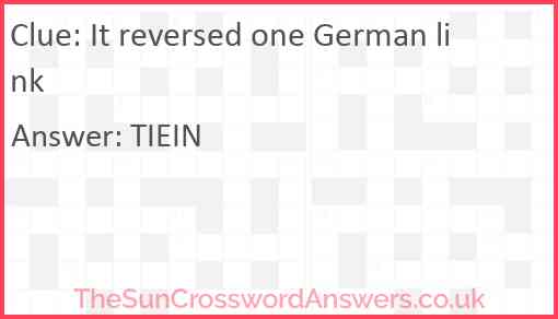 It reversed one German link Answer
