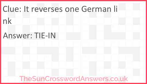 It reverses one German link Answer
