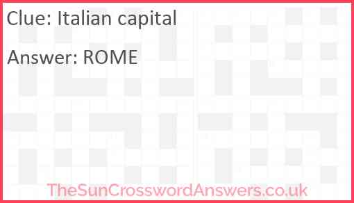 Italian capital Answer