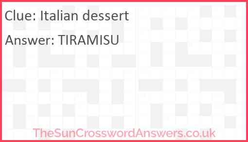 Italian dessert Answer