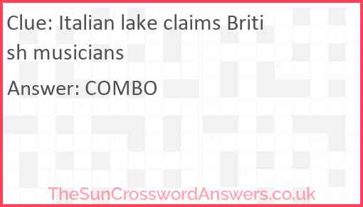 Italian lake claims British musicians Answer