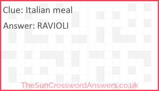 Italian meal Answer