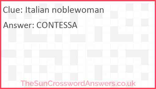 Italian noblewoman Answer