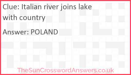 Italian river joins lake with country Answer