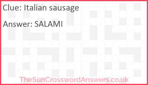 Italian sausage Answer