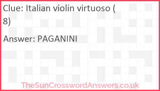 Italian violin virtuoso (8) Answer