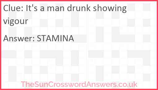It's a man drunk showing vigour Answer