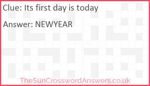 Its first day is today Answer