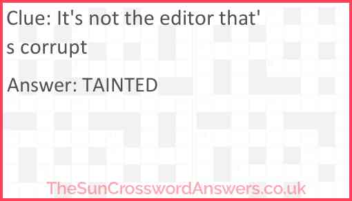 It's not the editor that's corrupt Answer