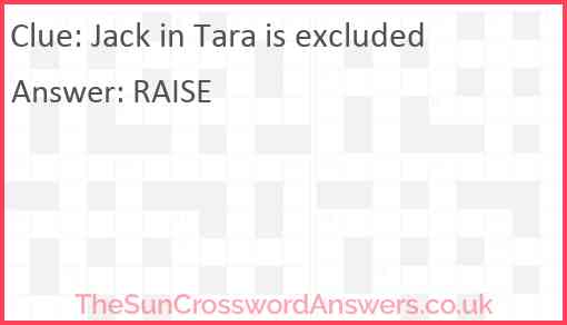 Jack in Tara is excluded Answer