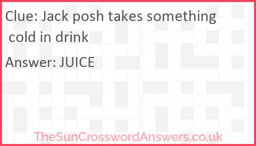 Jack posh takes something cold in drink Answer