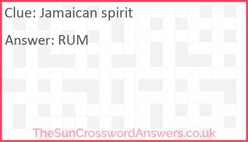 Jamaican spirit Answer