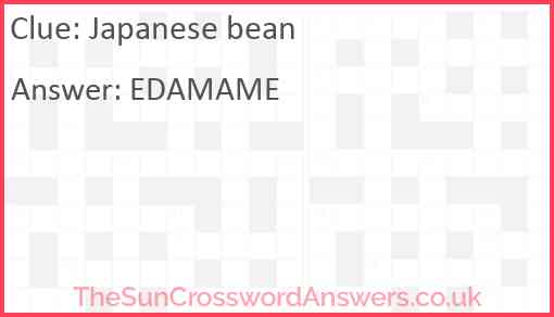 Japanese bean Answer