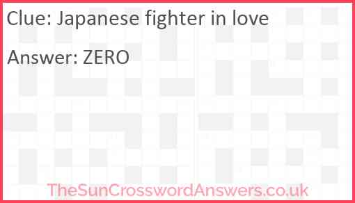 Japanese fighter in love Answer