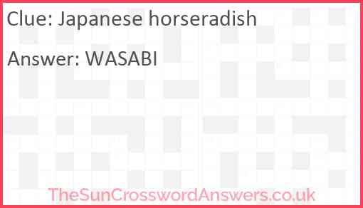 Japanese horseradish Answer