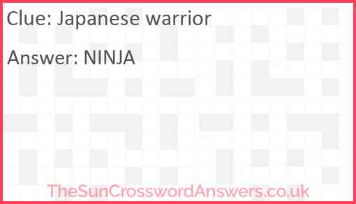 Japanese warrior Answer