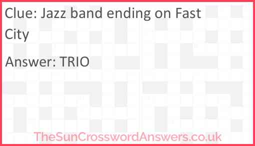 Jazz band ending on Fast City Answer