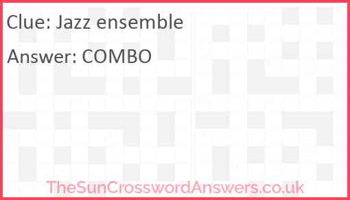 Jazz ensemble Answer
