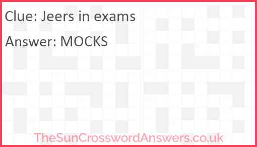 Jeers in exams Answer