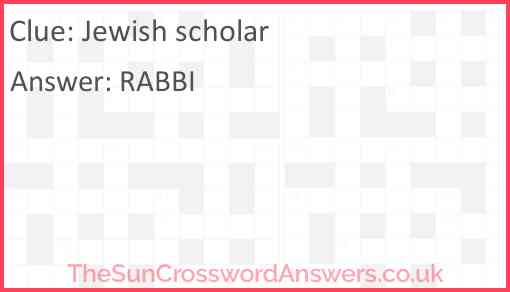 Jewish scholar Answer