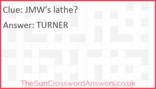 JMW's lathe? Answer