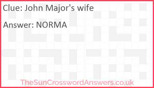 John Major's wife Answer