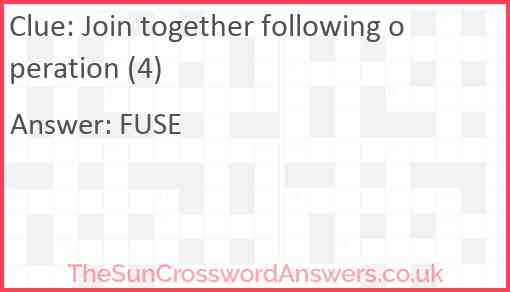 Join together following operation (4) Answer