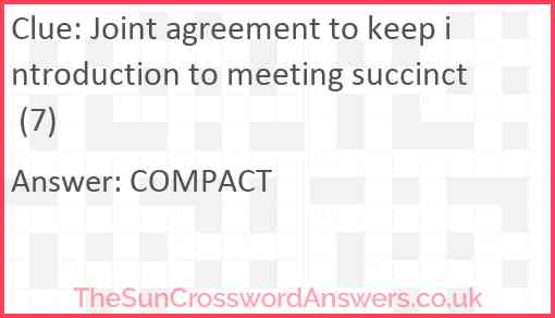 Joint agreement to keep introduction to meeting succinct (7) Answer