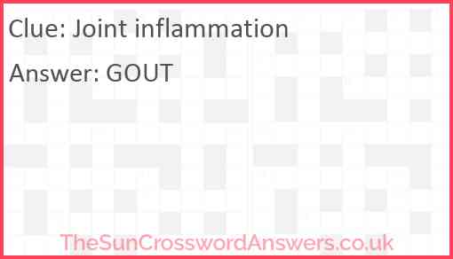 Joint inflammation Answer