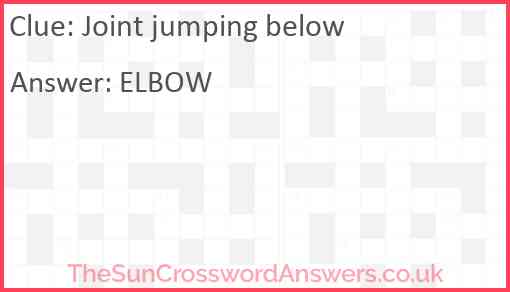 Joint jumping below Answer