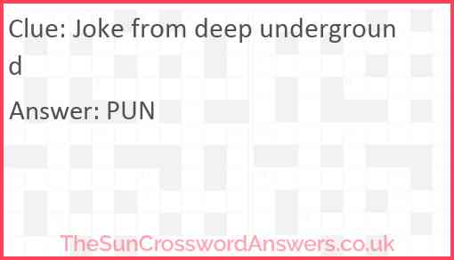 Joke from deep underground Answer