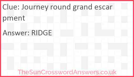 Journey round grand escarpment Answer