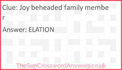 Joy beheaded family member Answer