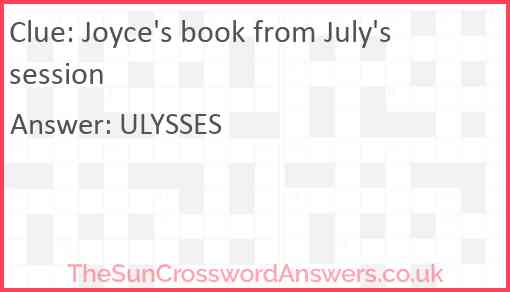 Joyce's book from July's session Answer