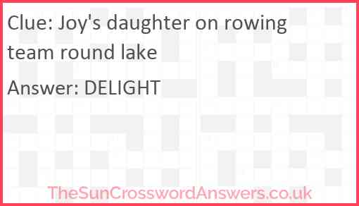 Joy's daughter on rowing team round lake Answer