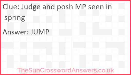 Judge and posh MP seen in spring Answer