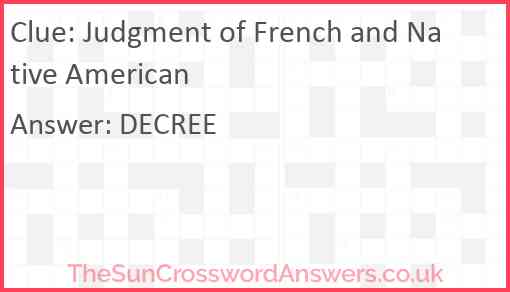 Judgment of French and Native American Answer