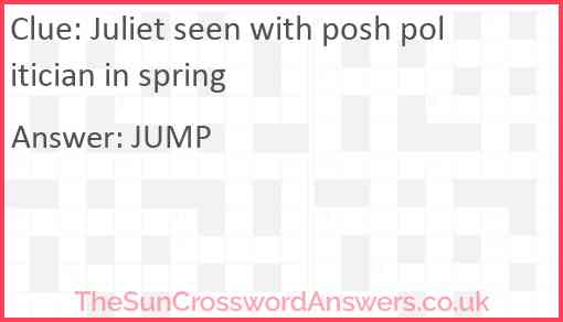 Juliet seen with posh politician in spring Answer