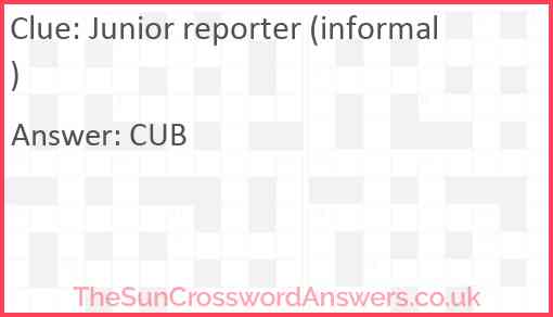 Junior reporter (informal) Answer