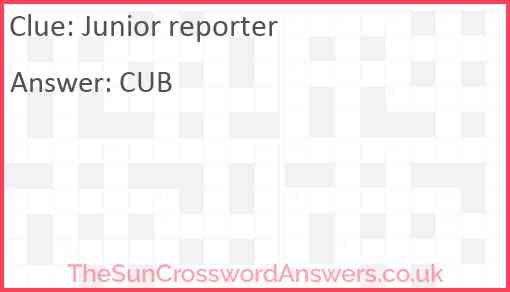 Junior reporter Answer