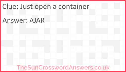 Just open a container Answer
