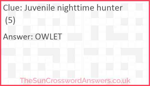 Juvenile nighttime hunter (5) Answer
