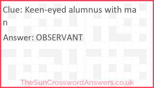 Keen-eyed alumnus with man Answer