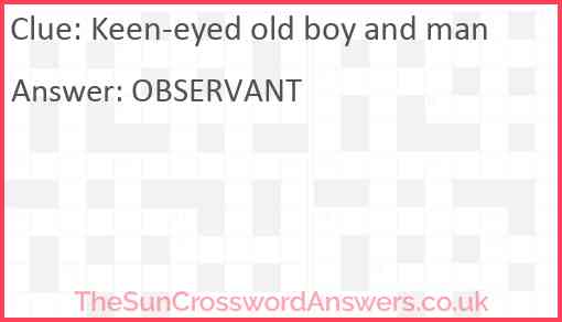 Keen-eyed old boy and man Answer