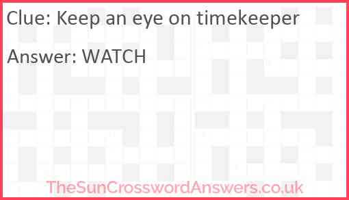 Keep an eye on timekeeper Answer