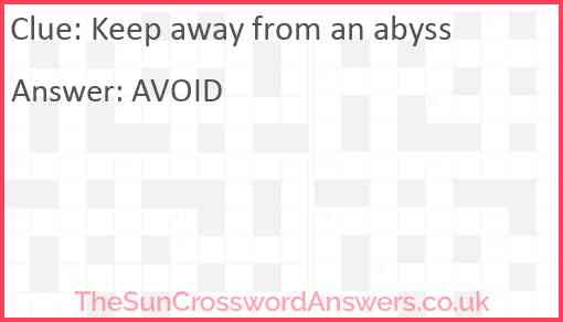 Keep away from an abyss Answer